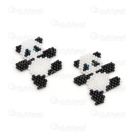 1411-5037 - Miyuki Composant Panda Noir-Blanc 30x25.5x2mm sans Boucle 2pcs 1411-5037,Tissage,Éléments tissés en Miyuki,montreal, quebec, canada, beads, wholesale