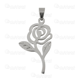 1413-14111 - Stainless Steel 304 Pendant Flower With Bail 43x25mm 1pc 1413-14111,Pendants,Pendant,Stainless Steel 304,43x25mm,Flower,With Bail,China,1pc,montreal, quebec, canada, beads, wholesale