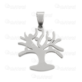 1413-14119 - Stainless Steel 304 Pendant Tree of Life With Bail 26X28MM 1pc 1413-14119,1413-1,1pc,Pendant,Stainless Steel 304,26X28MM,Tree of Life,With Bail,Grey,China,1pc,montreal, quebec, canada, beads, wholesale