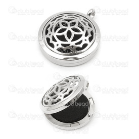 1413-14123 - Stainless Steel 304 Pendant Essential Oil Diffuser Locket Round With Designs 30mm Natural With Essential Oil Pad 5pc 1413-14123,Round,Pendant,Pendant,Essential Oil Diffuser Locket,Stainless Steel 304,30MM,Round,With Designs,Grey,Natural,With Essential Oil Pad,China,1pc,montreal, quebec, canada, beads, wholesale