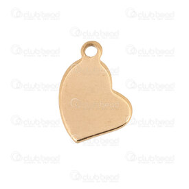 1413-1478-13GL - Stainless Steel 304 Charm Heart 9x13mm Gold 10pcs 1413-1478-13GL,1413-14,montreal, quebec, canada, beads, wholesale