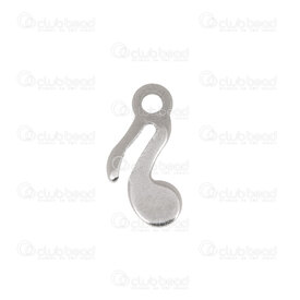 1413-1497-11 - Musique Acier Inoxydable Breloque Note de Musique 11x7.5mm Naturel 20pcs 1413-1497-11,Not,montreal, quebec, canada, beads, wholesale