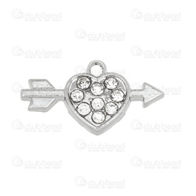 1413-1514-07 - Metal Pendant Heart With Rhinestones 23x13mm Nickel Flat Back 10pcs 1413-1514-07,Pendants,Metal,Heart,Pendant,Metal,Metal,23x13mm,Heart,With Rhinestones,Nickel,Flat Back,China,10pcs,montreal, quebec, canada, beads, wholesale