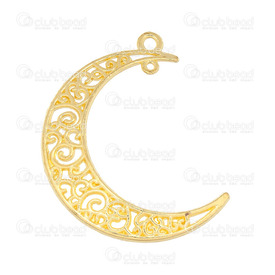 1413-1516-03-GL - Metal Pendant Crescent Moon 34x41mm Gold 2 Loops 10pcs 1413-1516-03-GL,1413-1516,Pendant,Metal,Metal,34x41mm,Crescent Moon,Gold,2 Loops,China,10pcs,montreal, quebec, canada, beads, wholesale