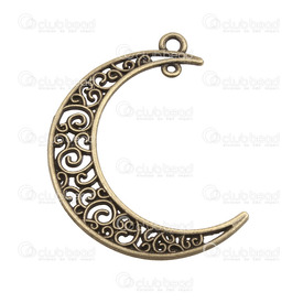 1413-1516-03-OXBR - Metal Pendant Crescent Moon 34x41mm Antique Brass 2 Loops 10pcs 1413-1516-03-OXBR,Pendants,Metal,34x41mm,Pendant,Metal,Metal,34x41mm,Crescent Moon,Antique Brass,2 Loops,China,10pcs,montreal, quebec, canada, beads, wholesale