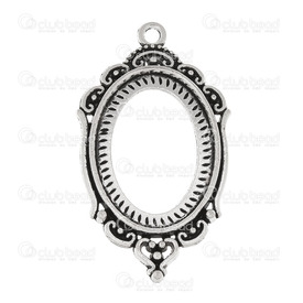 1413-1516-103 - Metal Bezel Cup Pendant Oval 18x25mm Antique Silver With Open Back 5pcs 1413-1516-103,Metal,Antique Silver,Metal,Bezel Cup Pendant,Oval,18X25MM,Antique Silver,Metal,With Open Back,5pcs,China,montreal, quebec, canada, beads, wholesale