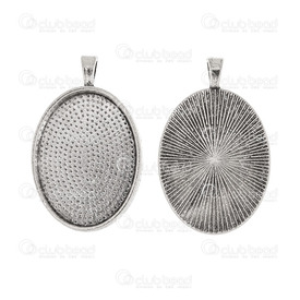 1413-1516-105-WH - Metal Bezel Cup Pendant 22x30mm Oval Antique Nickel 5pcs 1413-1516-105-WH,Findings,5pcs,Antique Nickel,Metal,Bezel Cup Pendant,Oval,22X30MM,Grey,Antique Nickel,Metal,5pcs,China,montreal, quebec, canada, beads, wholesale