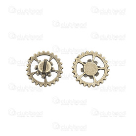 1413-1516-163-OXBR - Metal Pendant Gear Steampunk 14.5mm Antique Nickel 20pcs 1413-1516-163-OXBR,Clearance by Category,Metal,20pcs,Pendant,Metal,14.5mm,Round,Gear,Steampunk,Antique Nickel,China,20pcs,montreal, quebec, canada, beads, wholesale