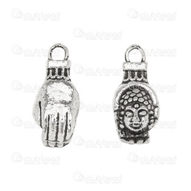 1413-1516-173 - Metal Pendant Buddha in Buddha's Hand 8x17MM Antique Nickel 20pcs 1413-1516-173,20pcs,Pendant,Metal,8x17mm,Buddha in Buddha's Hand,Antique Nickel,20pcs,montreal, quebec, canada, beads, wholesale