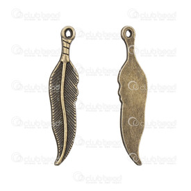 1413-1516-175-OXBR - Metal Pendant Feather Flat Back 7x34mm Antique Brass 20pcs 1413-1516-175-OXBR,Pendants,20pcs,Antique Brass,Pendant,Metal,7x34mm,Feather,Flat Back,Antique Brass,China,20pcs,montreal, quebec, canada, beads, wholesale