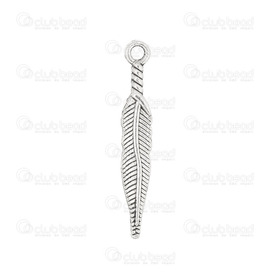 1413-1516-177-OXWH - Metal Pendant Feather 4.5x28mm Antique Nickel 50pcs 1413-1516-177-OXWH,Pendants,Metal,Feather,Pendant,Metal,4.5x28mm,Feather,Antique Nickel,China,50pcs,montreal, quebec, canada, beads, wholesale