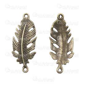 1413-1516-179-OXBR - Metal Pendant Feather Rounded back without design 14x34mm Antique Brass 2 Loops 10pcs 1413-1516-179-OXBR,Pendants,Metal,10pcs,Feather,Pendant,Metal,14x34mm,Feather,Rounded back without design,Antique Brass,2 Loops,China,10pcs,montreal, quebec, canada, beads, wholesale