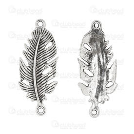 1413-1516-179-OXWH - Metal Pendant Feather Rounded back without design 14x34mm Antique Nickel 2 Loops 10pcs 1413-1516-179-OXWH,Pendants,Feather,Pendant,Metal,14x34mm,Feather,Rounded back without design,Antique Nickel,2 Loops,China,10pcs,montreal, quebec, canada, beads, wholesale