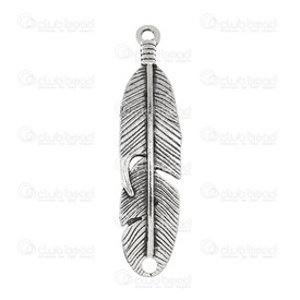 1413-1516-43 - Metal Pendant Feather Curved 45x11mm Antique Nickel 2 Holes 10pcs 1413-1516-43,Pendants,Metal,10pcs,Feather,Pendant,Metal,45x11mm,Feather,Curved,Antique Nickel,2 Holes,10pcs,montreal, quebec, canada, beads, wholesale