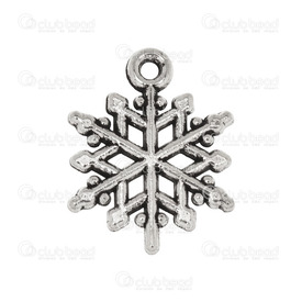 1413-1517-01 - Metal Pendant Snowflake 15x20mm Antique Nickel 20pcs Theme: Christmas 1413-1517-01,Pendant,Metal,Metal,15X20MM,Snowflake,Antique Nickel,20pcs,Theme: Christmas,montreal, quebec, canada, beads, wholesale