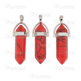 1413-1600-531.5 - Semi-precious Stone Pendant Hexagonal Prism Pointed 1.5'' Reconstitued Red Turquoise 5pcs 1413-1600-531.5,5pcs,Natural,Pendant,Natural,Semi-precious Stone,1.5'',Hexagonal Prism Pointed,China,5pcs,Reconstitued Red Turquoise,montreal, quebec, canada, beads, wholesale