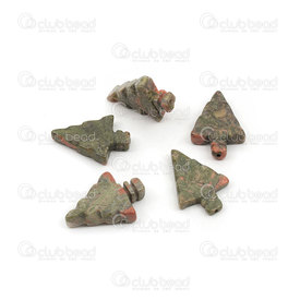 1413-1609-01 - semi-precious stone pendant arrow head 24x16mm unikate 5pcs 1413-1609-01,Unakite,montreal, quebec, canada, beads, wholesale