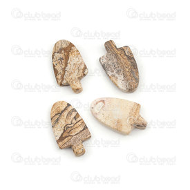 1413-1609-2801 - Semi precious stone pendant arrow 28x17mm picture jasper 2.5mm hole 4pcs 1413-1609-2801,Pendants,Semi-precious Stone,montreal, quebec, canada, beads, wholesale