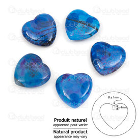 1413-1614-2003 - Natural Semi Precious Stone Pendant Heart 19.5x20mm Cracked Agate Blue 10pcs 1413-1614-2003,1413-161,montreal, quebec, canada, beads, wholesale