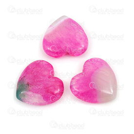 1413-1614-3003 - Semi Precious Stone Pendant Heart 30x30x8mm Pink Agate 1.5mm hole 5pcs 1413-1614-3003,1413-1614-,montreal, quebec, canada, beads, wholesale