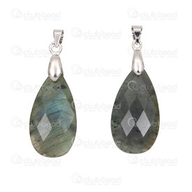 1413-1622-2501 - Natural Spectrolite Labradorite Pendant Drop Faceted 25x13.5x6.5mm with Metal Bail 2pcs 1413-1622-2501,montreal, quebec, canada, beads, wholesale
