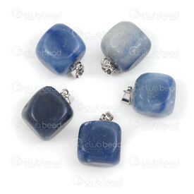 1413-1623-1515 - Natural Semi Precious Stone Pendant Blue Aventurine app 15x10mm with Metal Bail 10pcs 1413-1623-1515,aventurine,montreal, quebec, canada, beads, wholesale