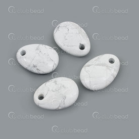 1413-1623-3503 - Pierre Fine Pendentif Ovoide approx. 35x25mm Howlite Blanc Trou 5mm 4pcs 1413-1623-3503,Pendentifs,Pierre fine,montreal, quebec, canada, beads, wholesale