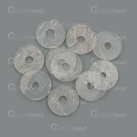 1413-1624-2001 - Semi precious stone Bead Donut 20x2mm Clear Quartz 5mm hole 20pcs 1413-1624-2001,1413-1624,montreal, quebec, canada, beads, wholesale