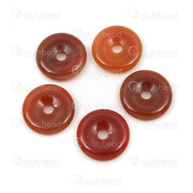 1413-1624-2407 - Natural Semi Precious Stone Donut Pendant Red Agate 24.5x5mm 5mm Inner Diameter 5pcs 1413-1624-2407,SES,montreal, quebec, canada, beads, wholesale