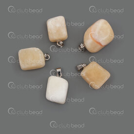 1413-1626-1703 - Pendentif de Pierre Fine Naturelle Jade Jaune Rectangle (approx. 17-20x13mm) avec Beliere 10pcs 1413-1626-1703,pierre jade jaune,montreal, quebec, canada, beads, wholesale