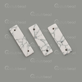 1413-1626-L125 - Reconstructed Semi Precious Stone Link White Turquoise Rectangle 25x7x2mm with 1.5mm Hole 10pcs 1413-1626-L125,Gemstone Beads,Other,montreal, quebec, canada, beads, wholesale