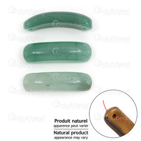 1413-1626-L381 - Natural Semi Precious Stone Rectangle Link Green Aventurine 36-38x8-10x7mm 1mm hole 3pcs 1413-1626-L381,montreal, quebec, canada, beads, wholesale