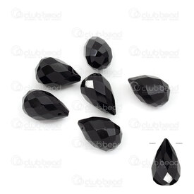 1413-1629-2501 - Semi precious stone Pendant Pear 25x16mm Black Agate Faceted 1mm hole 10pcs 1413-1629-2501,montreal, quebec, canada, beads, wholesale
