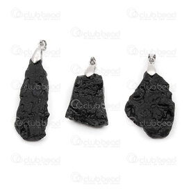 1413-1630-01 - Semi Precious Stone Pendant Free Form Tektite (approx.20-40mm) with Metal Bail (Czech Republic) 5pcs 1413-1630-01,teks,montreal, quebec, canada, beads, wholesale
