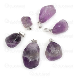 1413-1630-07 - Natural Semi Precious Stone Pendant Amethyst Free Form (approx 17-20x12mm) with Bail 10pcs 1413-1630-07,free forme,montreal, quebec, canada, beads, wholesale