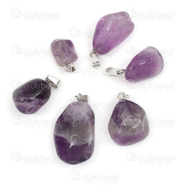 1413-1630-07 - Pendentif de Pierre Fine Naturelle Amethyste Forme Libre (approx. 17-20x12mm) avec Beliere 10pcs 1413-1630-07,pierre amethyste,montreal, quebec, canada, beads, wholesale