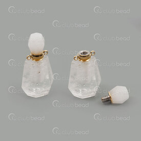 1413-1631-01 - !LIMITED QUANTITY! Semi Precious Stone Perfume Pendant Crystal (approx. 37x20x15mm) with Metal Connector Gold 1pc 1413-1631-01,Pendants,Lockets,montreal, quebec, canada, beads, wholesale