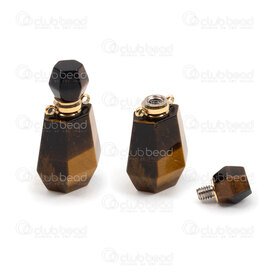 1413-1631-03 - !LIMITED QUANTITY! Semi Precious Stone Perfume Pendant Yellow Tiger Eye (approx. 37x20x15mm) with Metal Connector Gold 1pc 1413-1631-03,Pendants,Semi-precious Stone,montreal, quebec, canada, beads, wholesale