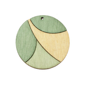 *DB-1413-1701-05 - Wood Pendant Painted Round 37MM Green Mix 10pcs *DB-1413-1701-05,Pendant,Painted,Wood,Wood,37MM,Round,Round,Mix,Green,China,Dollar Bead,10pcs,montreal, quebec, canada, beads, wholesale