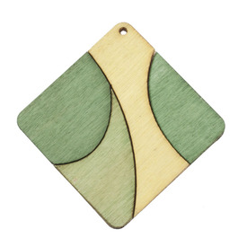 *DB-1413-1702-05 - Wood Pendant Painted Diamond 38MM Green Mix 10pcs *DB-1413-1702-05,Dollar Bead - Wood,Pendant,Painted,Wood,Wood,38MM,Losange,Diamond,Mix,Green,China,Dollar Bead,10pcs,montreal, quebec, canada, beads, wholesale