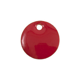 1413-1900-05 - Metal Pendant Round 11MM Red 10pcs India 1413-1900-05,montreal, quebec, canada, beads, wholesale