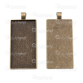 1413-2003-OXBR - Metal Bezel Cup Pendant Rectangle 25x50mm Antique Brass 5pcs 1413-2003-OXBR,Cabochons,Metal,Bezel Cup Pendant,Rectangle,25X50MM,Antique Brass,Metal,5pcs,China,montreal, quebec, canada, beads, wholesale