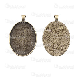1413-2027-OXBR - Metal Bezel Cup Pendant Oval 30x40mm Antique Brass Nickel Free 5pcs 1413-2027-OXBR,5pcs,30X40MM,Metal,Bezel Cup Pendant,Oval,30X40MM,Brown,Antique Brass,Metal,Nickel Free,5pcs,China,montreal, quebec, canada, beads, wholesale
