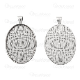 1413-2027-OXWH - Metal Bezel Cup Pendant 30x40mm Oval Antique Nickel 5pcs 1413-2027-OXWH,Findings,5pcs,Metal,Bezel Cup Pendant,Oval,30X40MM,Grey,Antique Nickel,Metal,5pcs,China,montreal, quebec, canada, beads, wholesale