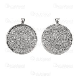 1413-2031-OXWH - Metal Bezel Cup Pendant Round 38mm Antique Nickel Nickel Free 5pcs 1413-2031-OXWH,Findings,38MM,Metal,Bezel Cup Pendant,Round,38MM,Grey,Antique Nickel,Metal,Nickel Free,5pcs,China,montreal, quebec, canada, beads, wholesale