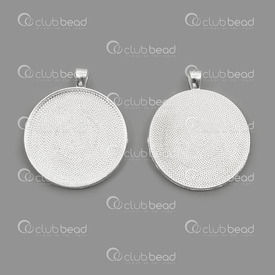 1413-2031-SL - Metal Bezel Cup Pendant Round 38mm Silver Nickel Free 5pcs 1413-2031-SL,Findings,38MM,Metal,Bezel Cup Pendant,Round,38MM,Grey,Silver,Metal,Nickel Free,5pcs,China,montreal, quebec, canada, beads, wholesale