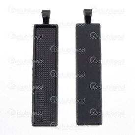 1413-2035-BN - Metal Bezel Cup Pendant 10x50mm Rectangle Black 10pcs 1413-2035-BN,Cabochons,Settings for cabochons,Pendants,Metal,Bezel Cup Pendant,Rectangle,10x50mm,Black,Black,Metal,10pcs,China,montreal, quebec, canada, beads, wholesale