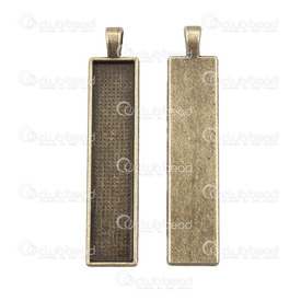 1413-2035-OXBR - Metal Bezel Cup Pendant 10x50mm Rectangle Antique Brass 10pcs 1413-2035-OXBR,Findings,10pcs,Metal,Metal,Bezel Cup Pendant,Rectangle,10x50mm,Brown,Antique Brass,Metal,10pcs,China,montreal, quebec, canada, beads, wholesale