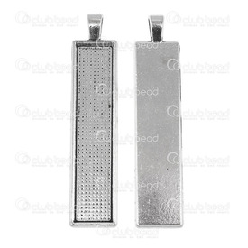 1413-2035-WH - Metal Bezel Cup Pendant Rectangle 10x50mm Antique Nickel Nickel Free 10pcs 1413-2035-WH,Cabochons,10pcs,10x50mm,Metal,Bezel Cup Pendant,Rectangle,10x50mm,Grey,Antique Nickel,Metal,Nickel Free,10pcs,China,montreal, quebec, canada, beads, wholesale