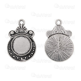 1413-2049-WH - Metal Bezel Cup Pendant 12mm Fancy Design Round Antique Nickel 10pcs 1413-2049-WH,Findings,12mm,Metal,Bezel Cup Pendant,Fancy Design,Round,12mm,Grey,Antique Nickel,Metal,10pcs,China,montreal, quebec, canada, beads, wholesale